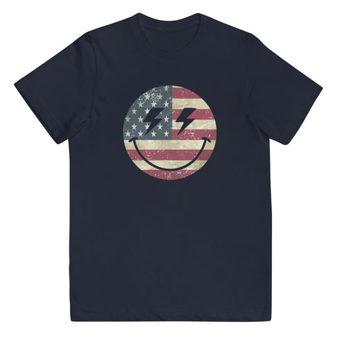 Patriot Smiley Youth jersey t-shirt - Mainstream Freedom