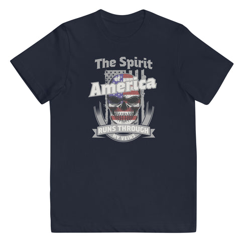 The Spirit of America Runs Through My Veins Youth jersey t-shirt - Mainstream Freedom