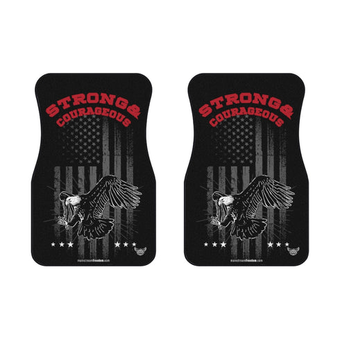 Strong & Courageous Eagle Car Mats (2x Front) - Mainstream Freedom