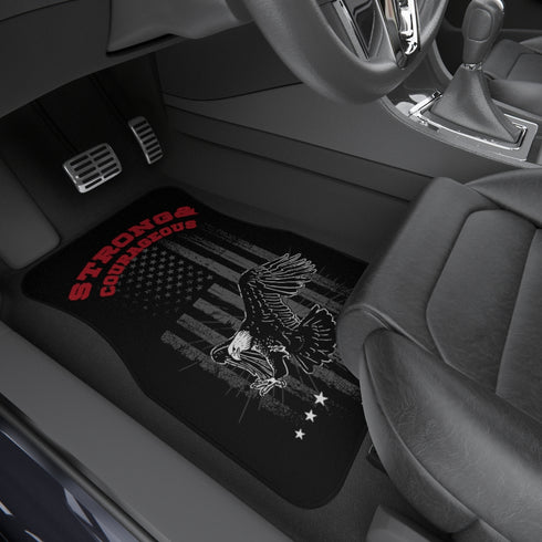 Strong & Courageous Eagle Car Mats (2x Front) - Mainstream Freedom