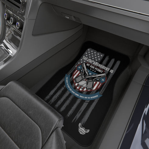 The 2nd Amendment is my Gun Permit Car Mats (2x Front) Patriotic Car Mats - Mainstream Freedom