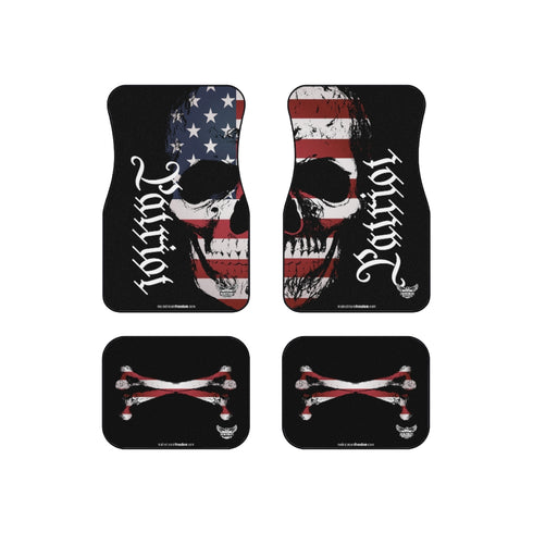 Patriot American Skull Car Mats (Set of 4) Patriotic Car Mats - Mainstream Freedom