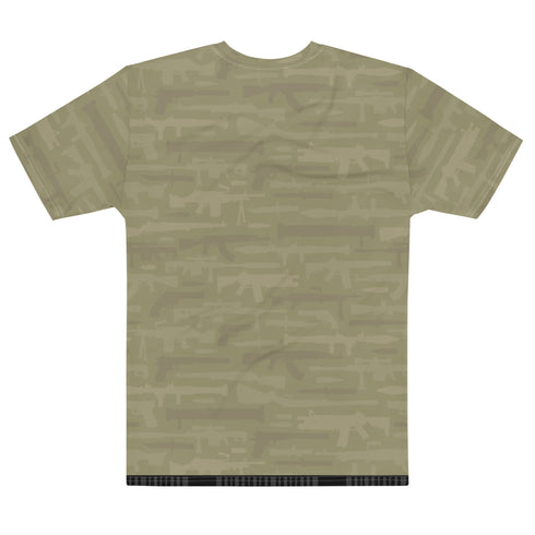 Military Symbolism Camo (Army Tan) Men's All-Over Print Crew Neck T-Shirt - Mainstream Freedom