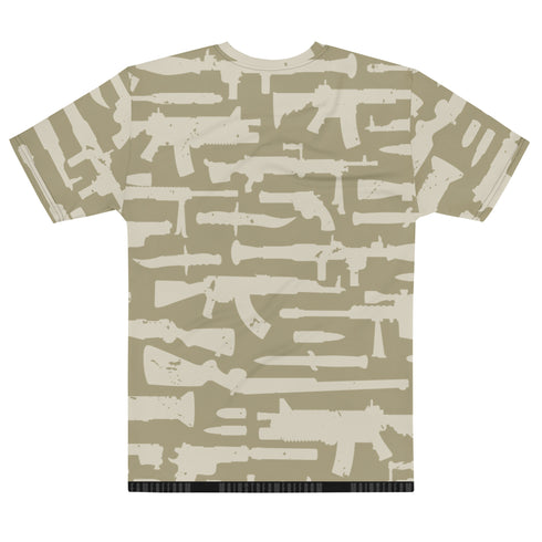Assorted Guns Camo (Army Tan) Men's All-Over Print Crew Neck T-Shirt - Mainstream Freedom