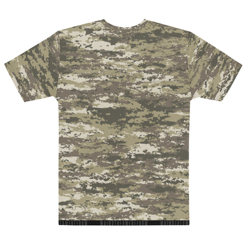Patriot Camo (Army Tan) Men's All-Over Print Crew Neck T-Shirt - Mainstream Freedom