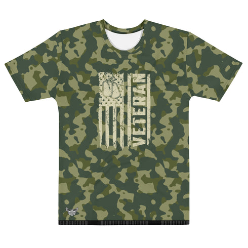 Veteran Flag Camo Men's All-Over Print Crew Neck T-Shirt - Mainstream Freedom