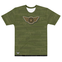 Military Symbolism Camo Men's All-Over Print Crew Neck T-Shirt - Mainstream Freedom