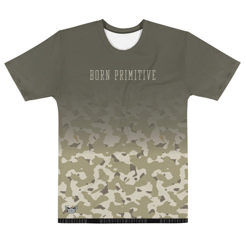 Born Primitive Camo (Army Tan) Men's All-Over Print Crew Neck T-Shirt - Mainstream Freedom