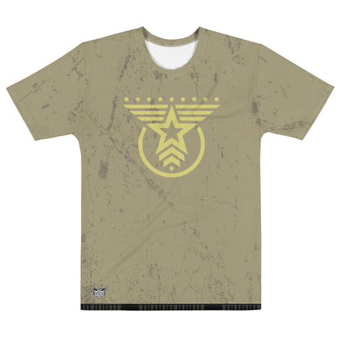 Army Emblem (Army Tan) Men's All-Over Print Crew Neck T-Shirt - Mainstream Freedom
