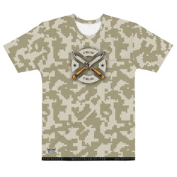 It Will Cut, It Will Kill Camo (Army Tan) Men's All-Over Print Crew Neck T-Shirt - Mainstream Freedom