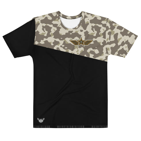 Military Star Camo (Army Tan) Men's All-Over Print Crew Neck T-Shirt - Mainstream Freedom