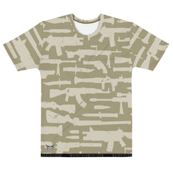Assorted Guns Camo (Army Tan) Men's All-Over Print Crew Neck T-Shirt - Mainstream Freedom