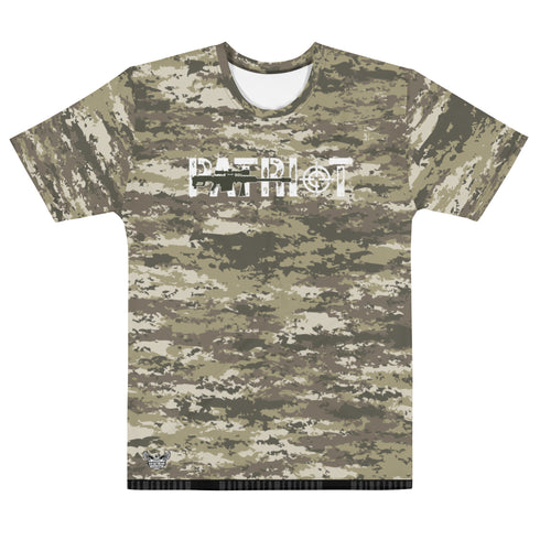 Patriot Camo (Army Tan) Men's All-Over Print Crew Neck T-Shirt - Mainstream Freedom