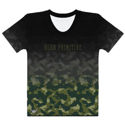 Born Primitive Camo Women's All-Over Print Crew Neck T-Shirt - Mainstream Freedom