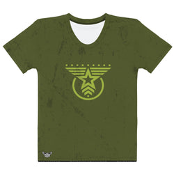 Army Emblem Women's All-Over Print Crew Neck T-Shirt - Mainstream Freedom