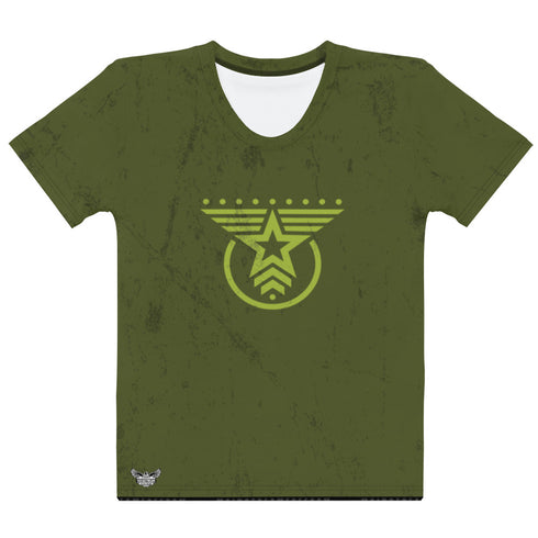 Army Emblem Women's All-Over Print Crew Neck T-Shirt - Mainstream Freedom