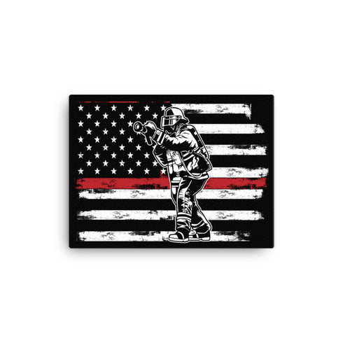 Thin Red Line Firefighter Canvas - Mainstream Freedom