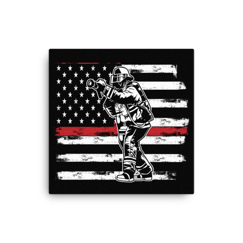 Thin Red Line Firefighter Canvas - Mainstream Freedom