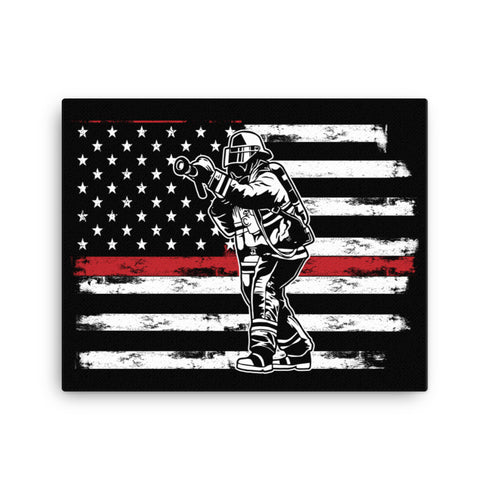 Thin Red Line Firefighter Canvas - Mainstream Freedom
