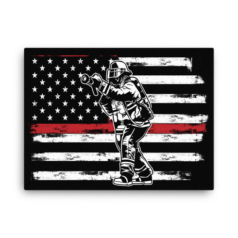 Thin Red Line Firefighter Canvas - Mainstream Freedom