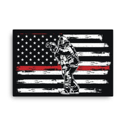Thin Red Line Firefighter Canvas - Mainstream Freedom