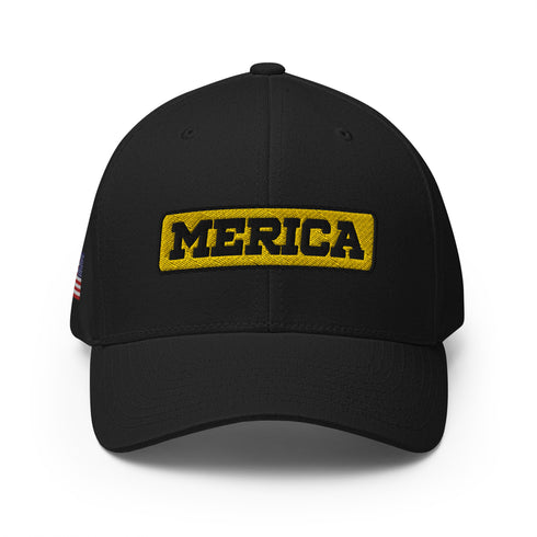 Merica Patriotic Embroidered Structured Twill Cap - Mainstream Freedom