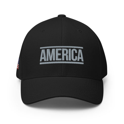 America - Patriotic Embroidered Structured Twill Cap - Mainstream Freedom