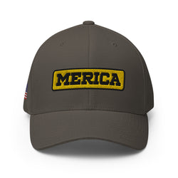 Merica Patriotic Embroidered Structured Twill Cap - Mainstream Freedom