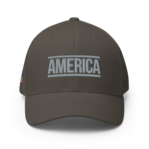 America - Patriotic Embroidered Structured Twill Cap - Mainstream Freedom