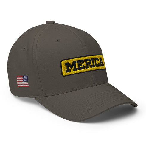 Merica Patriotic Embroidered Structured Twill Cap - Mainstream Freedom