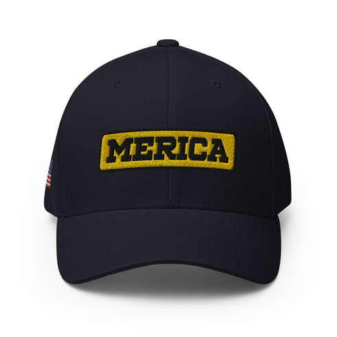 Merica Patriotic Embroidered Structured Twill Cap - Mainstream Freedom