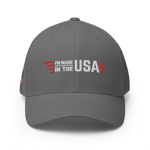 I'm Made In The USA Embroidered Structured Twill Cap - Proud American Cap/Hat - Mainstream Freedom