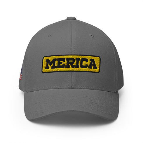 Merica Patriotic Embroidered Structured Twill Cap - Mainstream Freedom