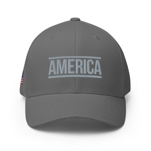 America - Patriotic Embroidered Structured Twill Cap - Mainstream Freedom