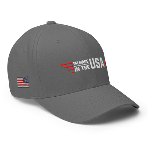 I'm Made In The USA Embroidered Structured Twill Cap - Proud American Cap/Hat - Mainstream Freedom