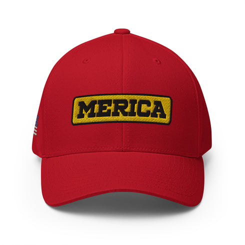 Merica Patriotic Embroidered Structured Twill Cap - Mainstream Freedom