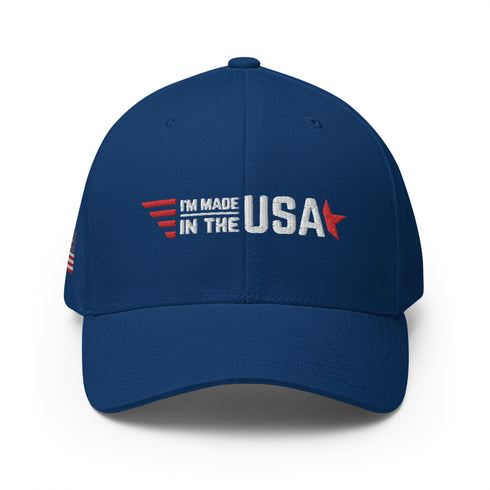 I'm Made In The USA Embroidered Structured Twill Cap - Proud American Cap/Hat - Mainstream Freedom