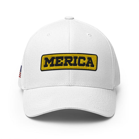 Merica Patriotic Embroidered Structured Twill Cap - Mainstream Freedom