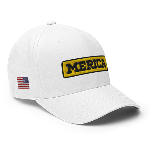 Merica Patriotic Embroidered Structured Twill Cap - Mainstream Freedom