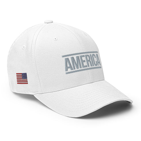 America - Patriotic Embroidered Structured Twill Cap - Mainstream Freedom