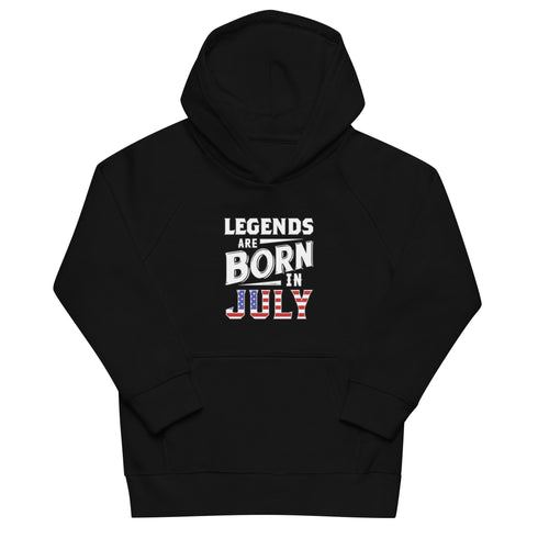 Legends Are Born In July Kids eco Independence Day hoodie - Mainstream Freedom