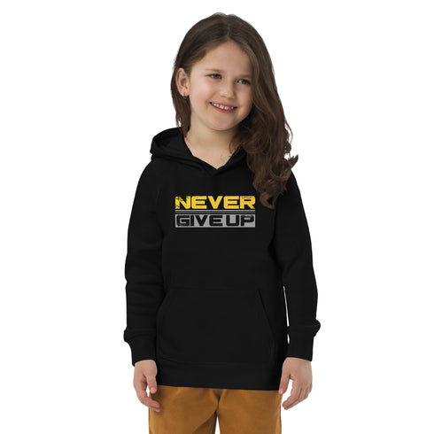 Never Give Up Kids eco hoodie - Mainstream Freedom