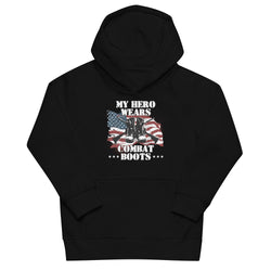 My Hero Wears Combat Boots Kids eco hoodie - Mainstream Freedom