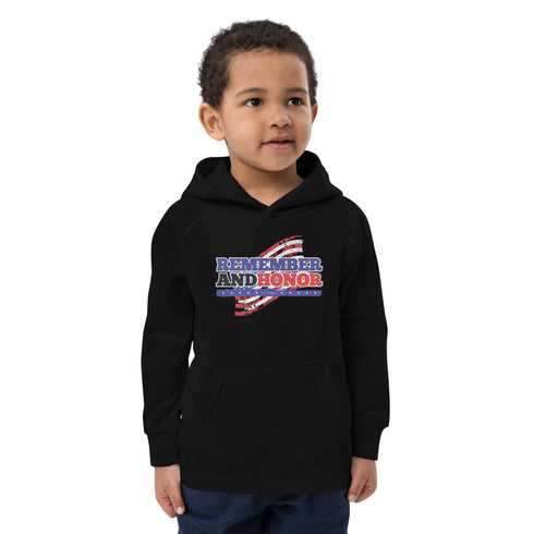 Remember And Honor Memorial Day Kids eco hoodie - Mainstream Freedom