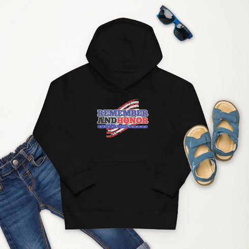 Remember And Honor Memorial Day Kids eco hoodie - Mainstream Freedom