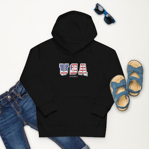 USA flag Kids eco hoodie - Mainstream Freedom