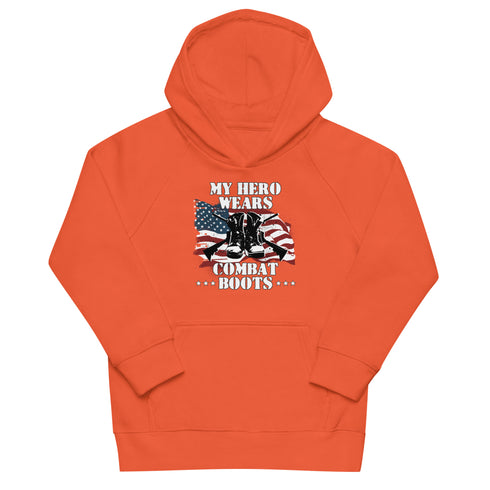 My Hero Wears Combat Boots Kids eco hoodie - Mainstream Freedom