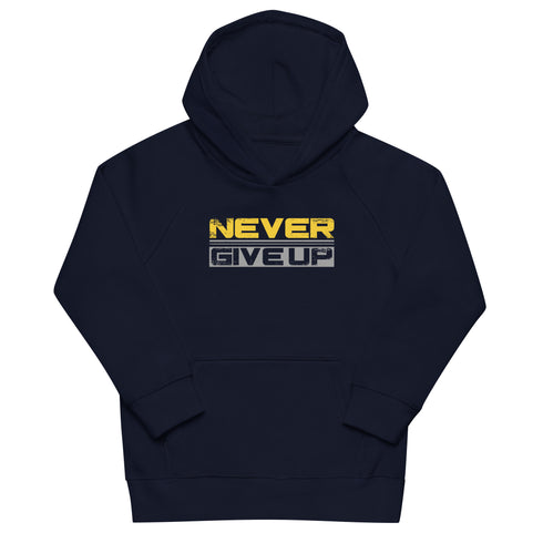 Never Give Up Kids eco hoodie - Mainstream Freedom