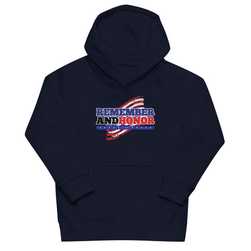 Remember And Honor Memorial Day Kids eco hoodie - Mainstream Freedom