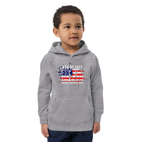 4th Of July USA Independence Day Kids eco hoodie - Mainstream Freedom